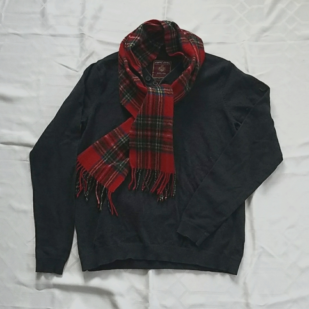 Point Zero Black Label  Button Crew Neck Sweater